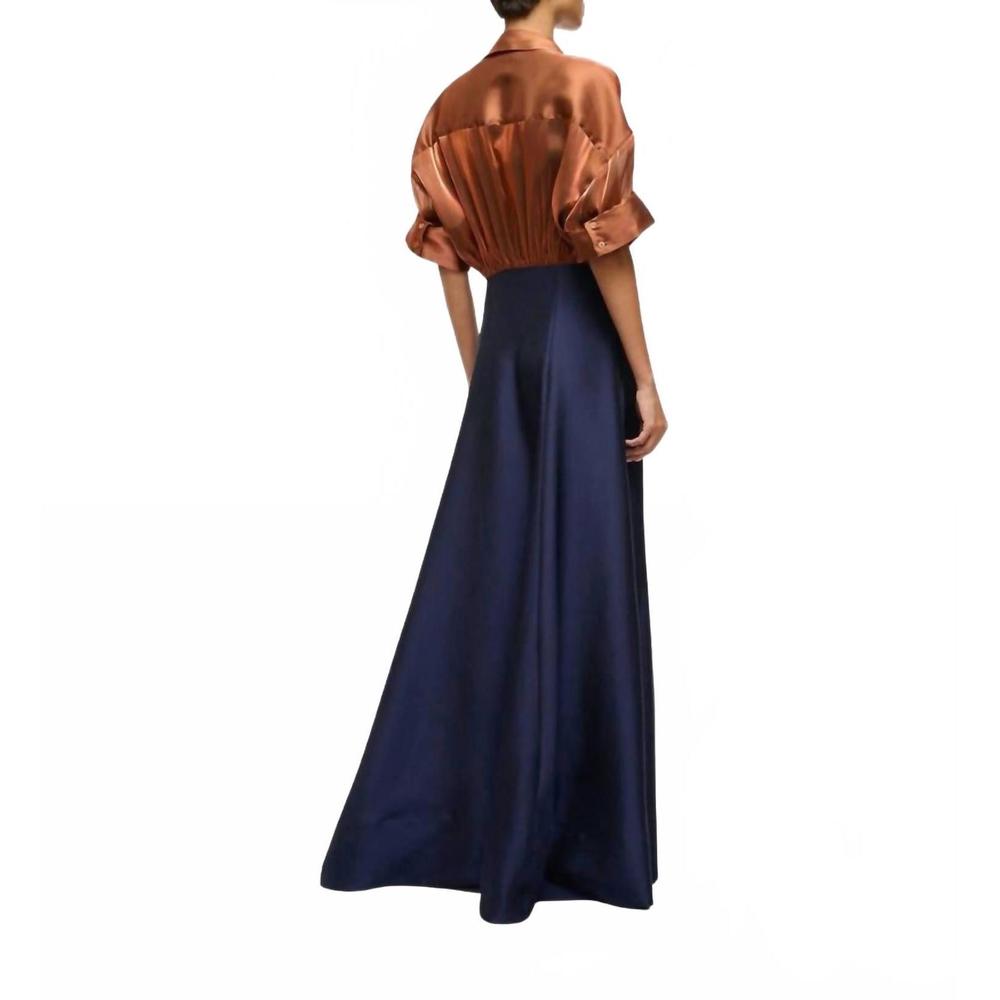 NEW STAUD shubert dress in iridescent cacao/midnight - Picture 3 of 5